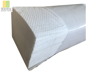 Экологичная древесная масса, 2-слойные тисненые м-кратные однократные коммерческие бумажные полотенца для рук, высококачественные салфетки для рук в Китае